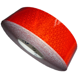 Световозвращающая лента, КРАСНАЯ, 50мм*50м, REFLEXITE VC104+ Rigid Grade